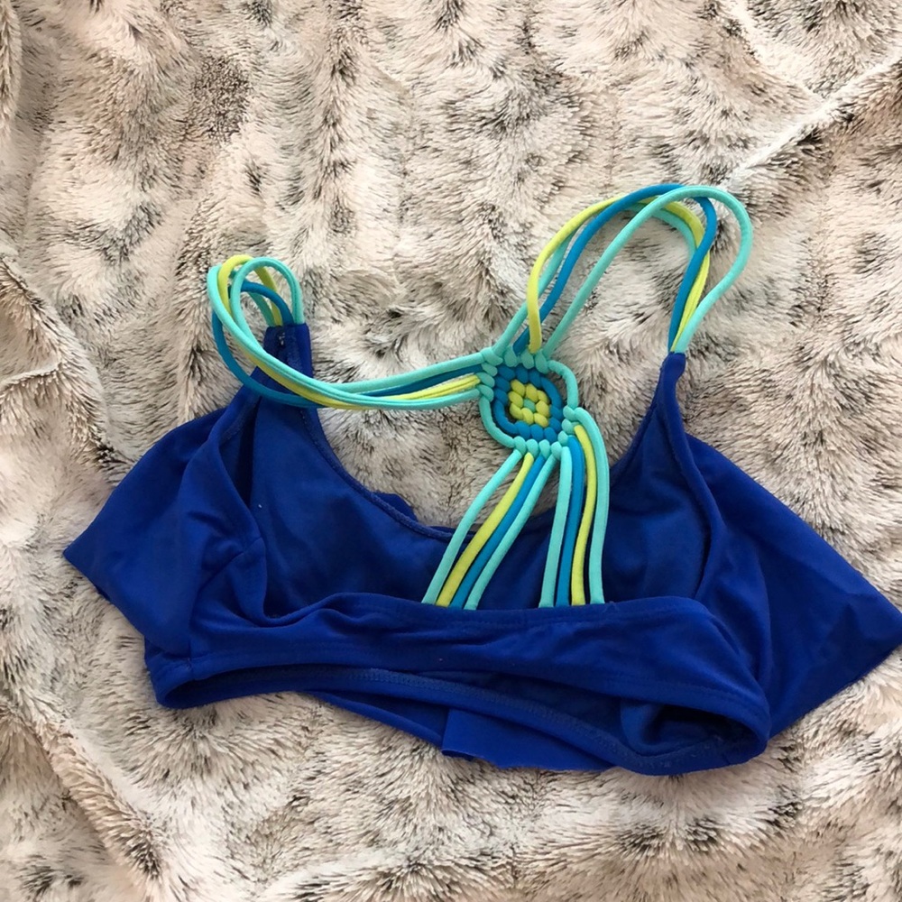 Blue Razor back Bathing Suit Top - Picture 2 of 2